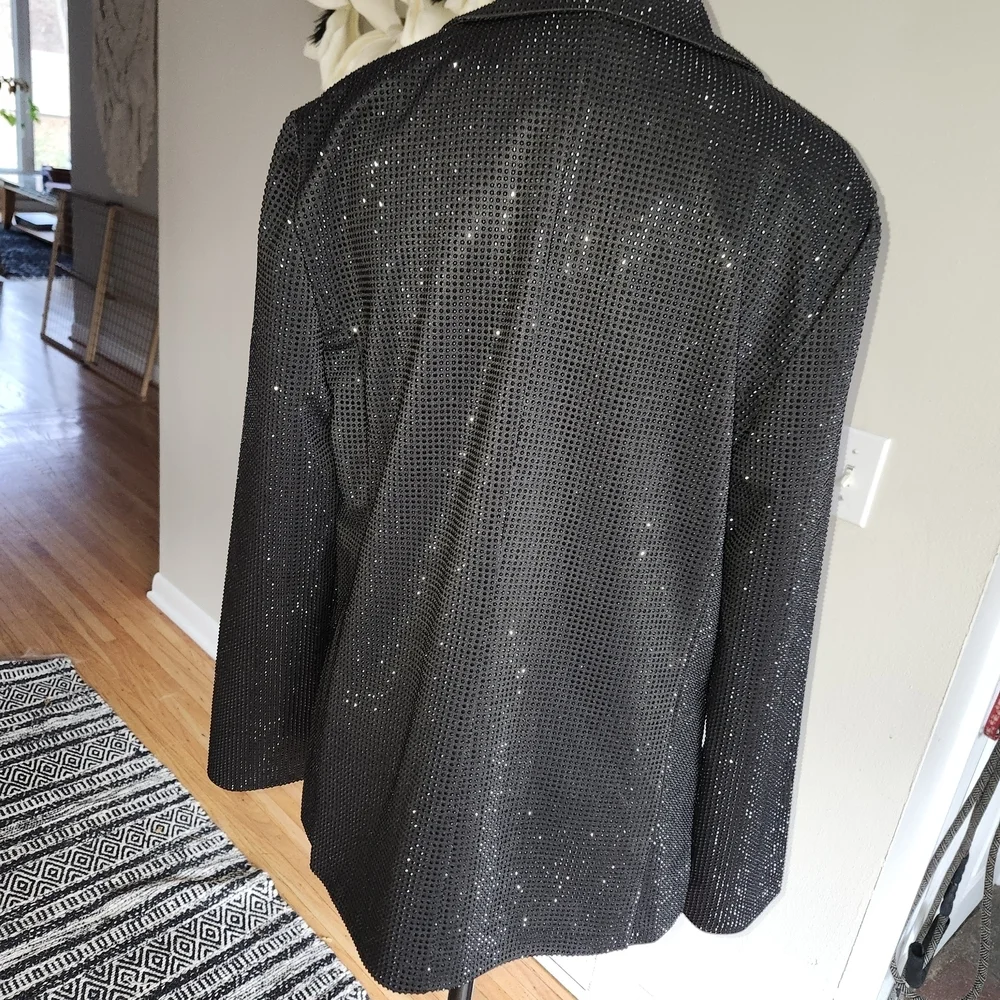 Steve Madden Black Sparkle Blazer - Picture 2 of 6